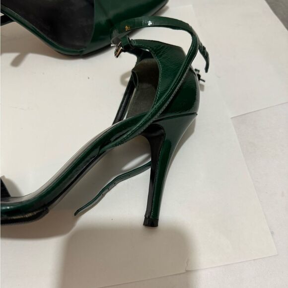 Alexander Wang Green Leather Slingback Ankle Strap Pumps Size 37 - Picture 12 of 15